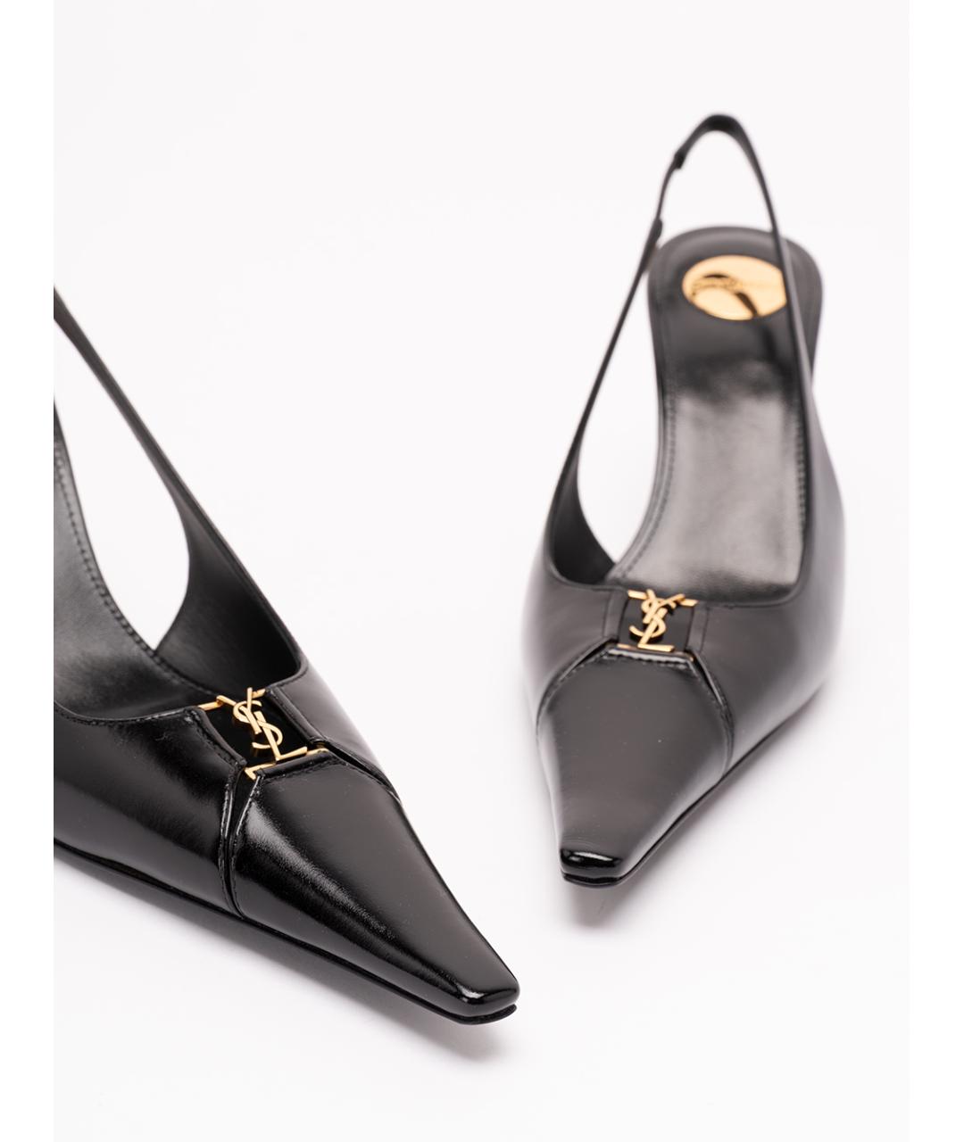 SAINT LAURENT Черные кожаные туфли, фото 5