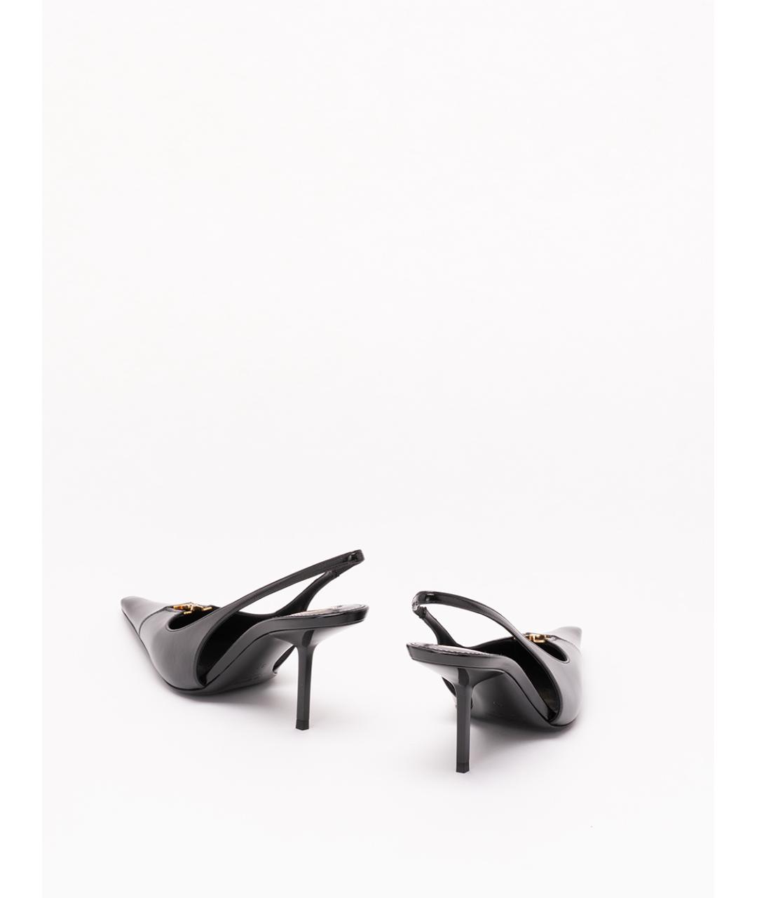 SAINT LAURENT Черные кожаные туфли, фото 3