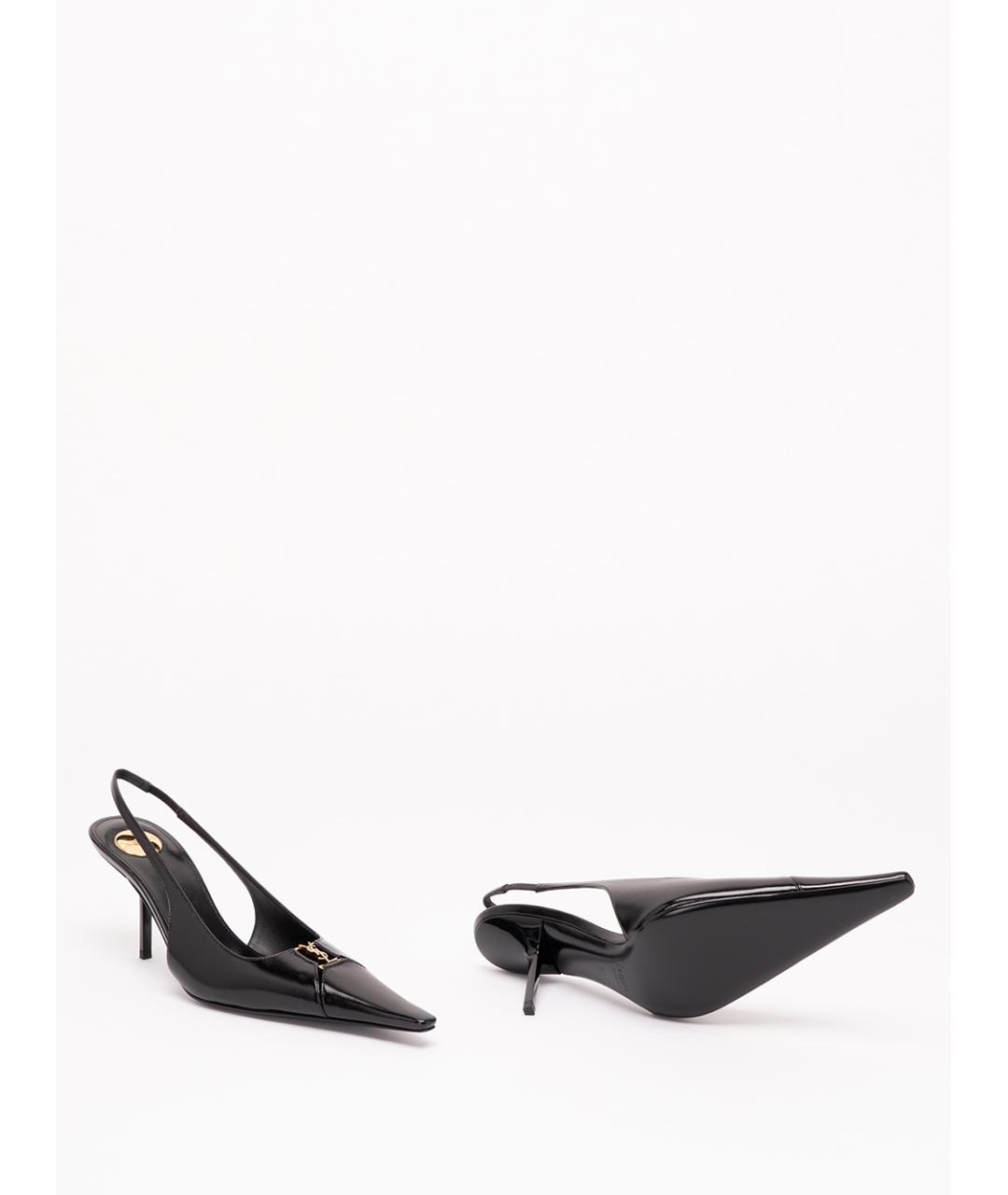 SAINT LAURENT Черные кожаные туфли, фото 4