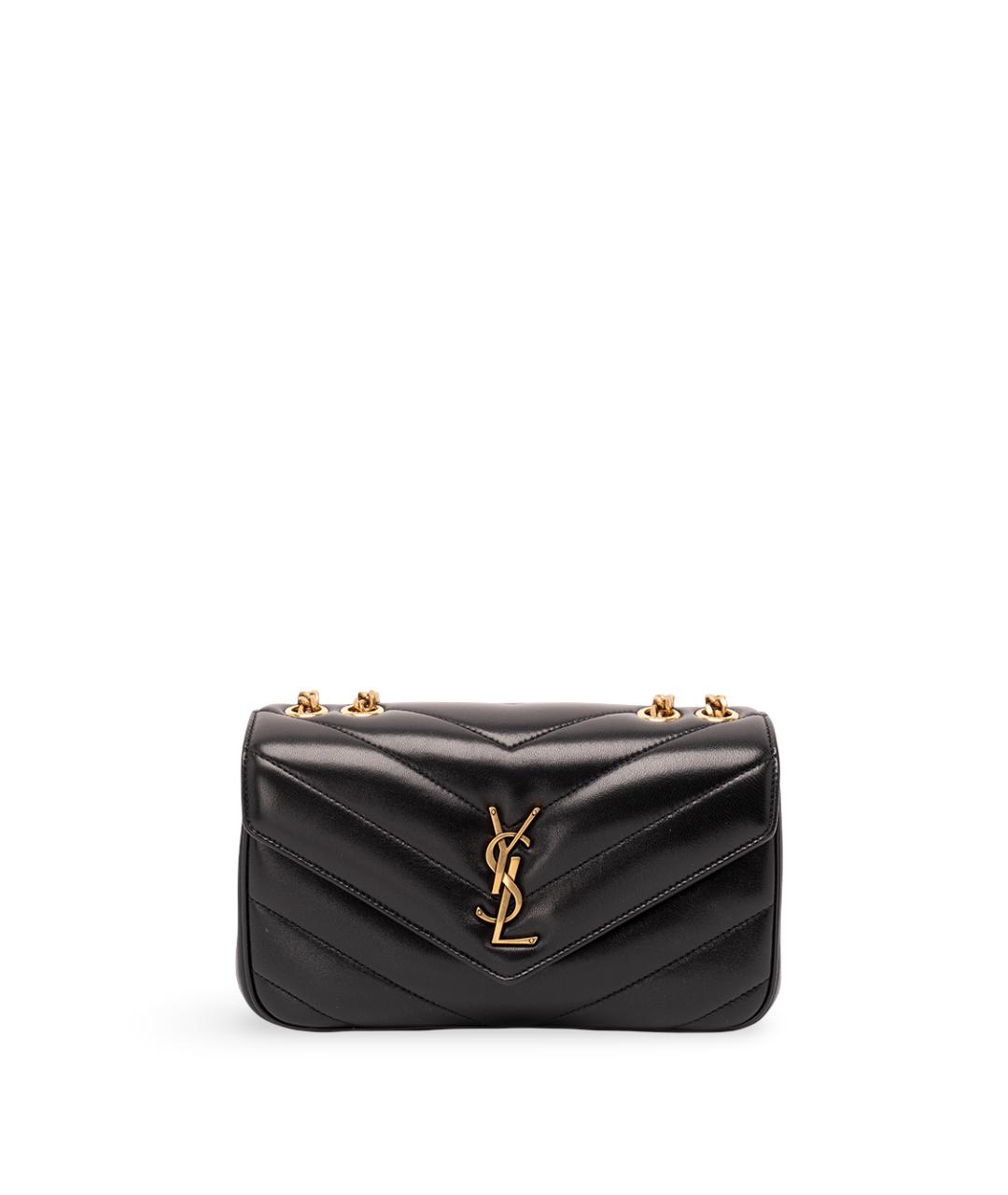 SAINT LAURENT Черная кожаная сумка через плечо, фото 1