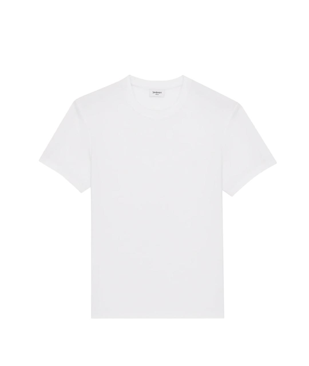 SAINT LAURENT Белая хлопковая футболка, фото 1