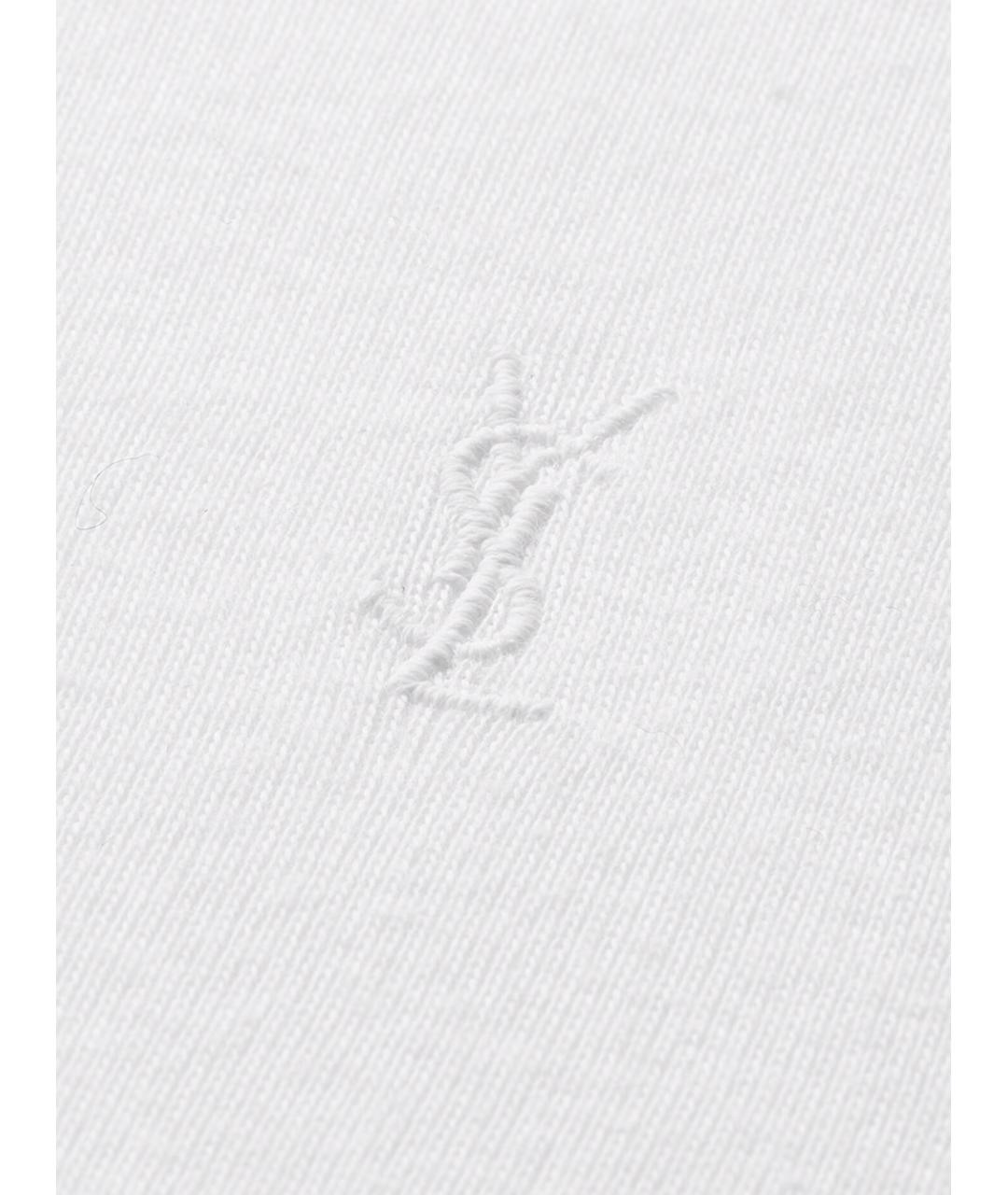 SAINT LAURENT Белая хлопковая футболка, фото 3