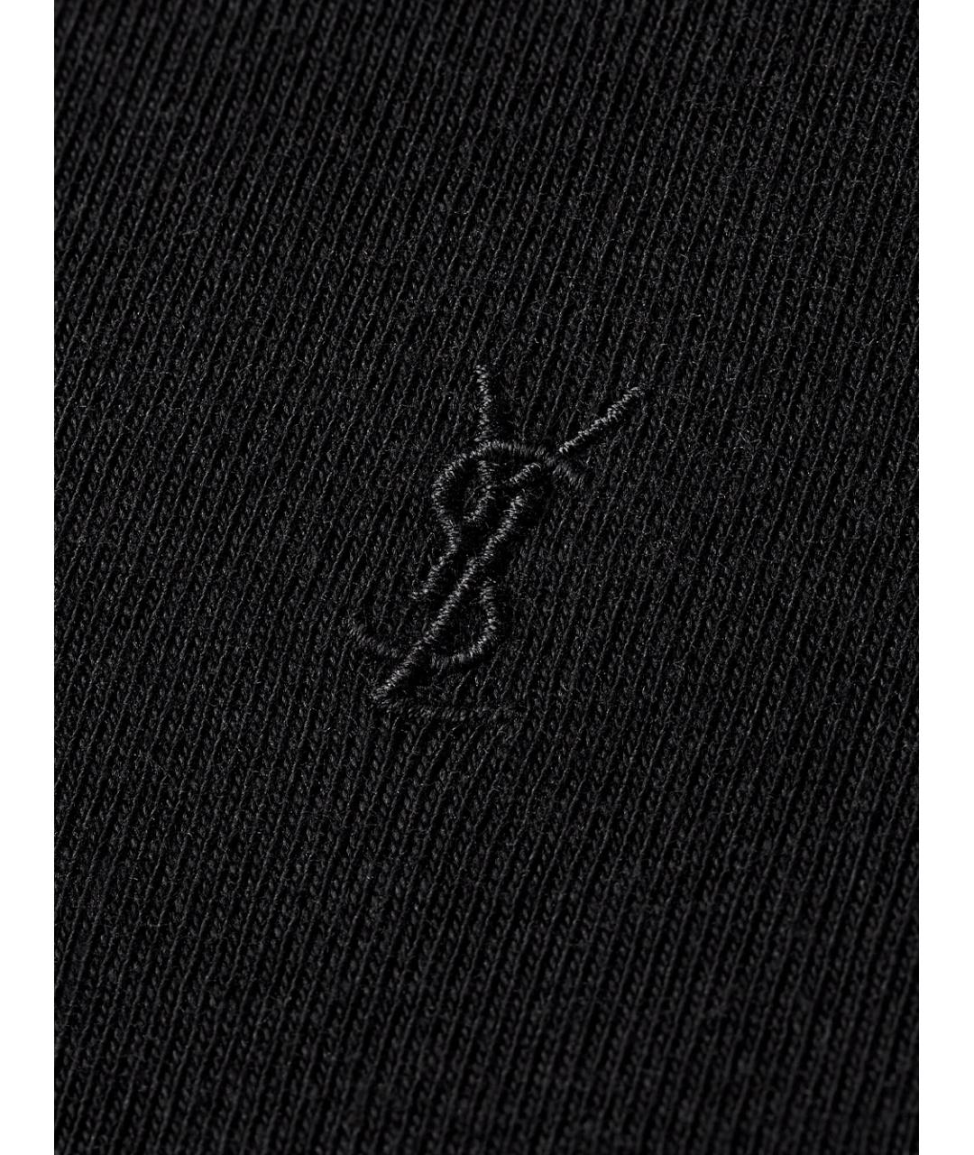 SAINT LAURENT Черная хлопковая футболка, фото 3