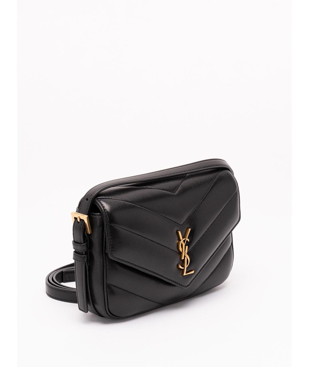 SAINT LAURENT Черная кожаная сумка через плечо, фото 3