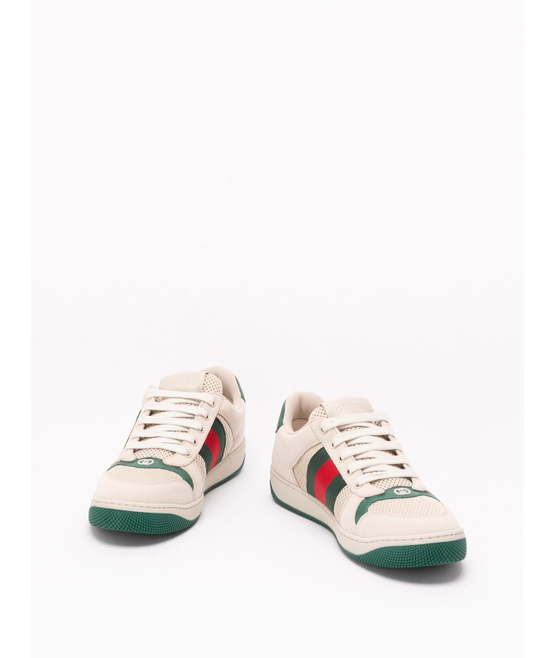 GUCCI Бежевые синтетические низкие кроссовки / кеды, фото 2
