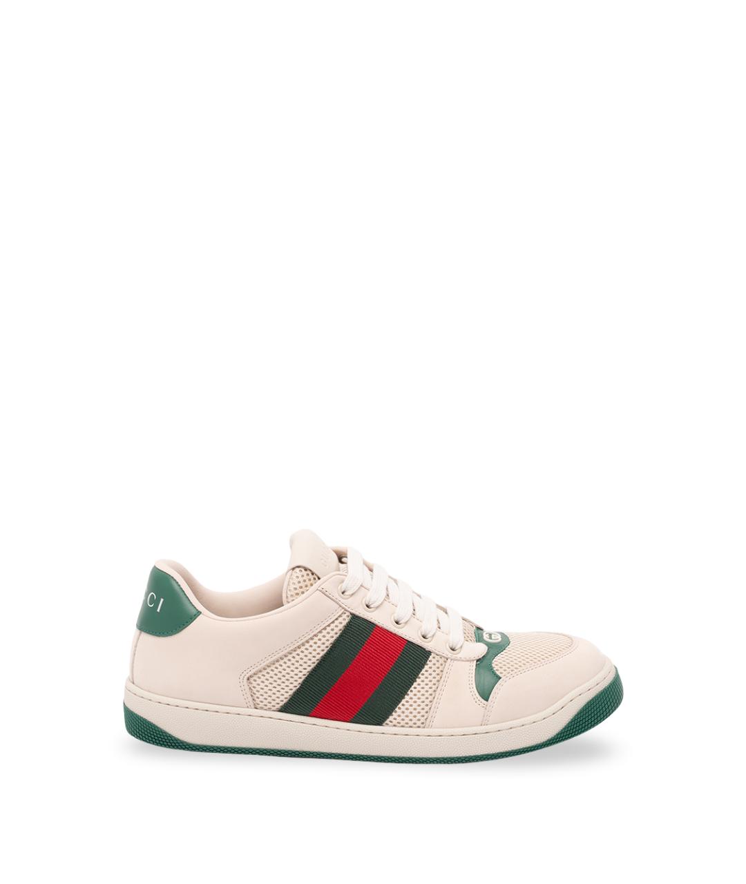 GUCCI Бежевые синтетические низкие кроссовки / кеды, фото 1