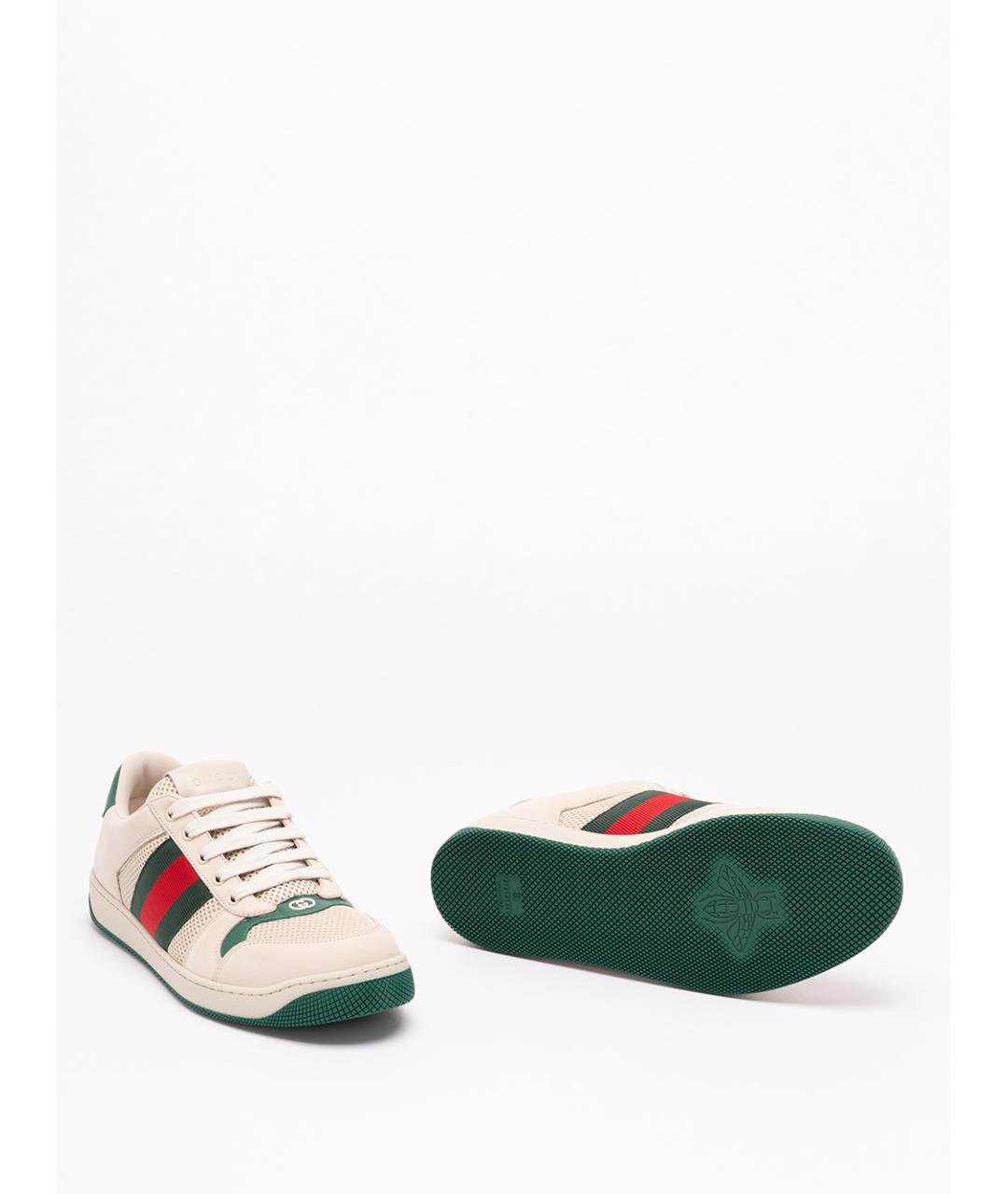 GUCCI Бежевые синтетические низкие кроссовки / кеды, фото 4
