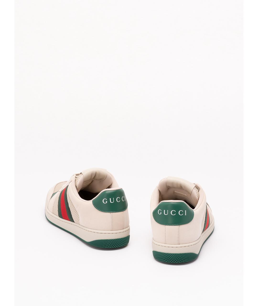 GUCCI Бежевые синтетические низкие кроссовки / кеды, фото 3