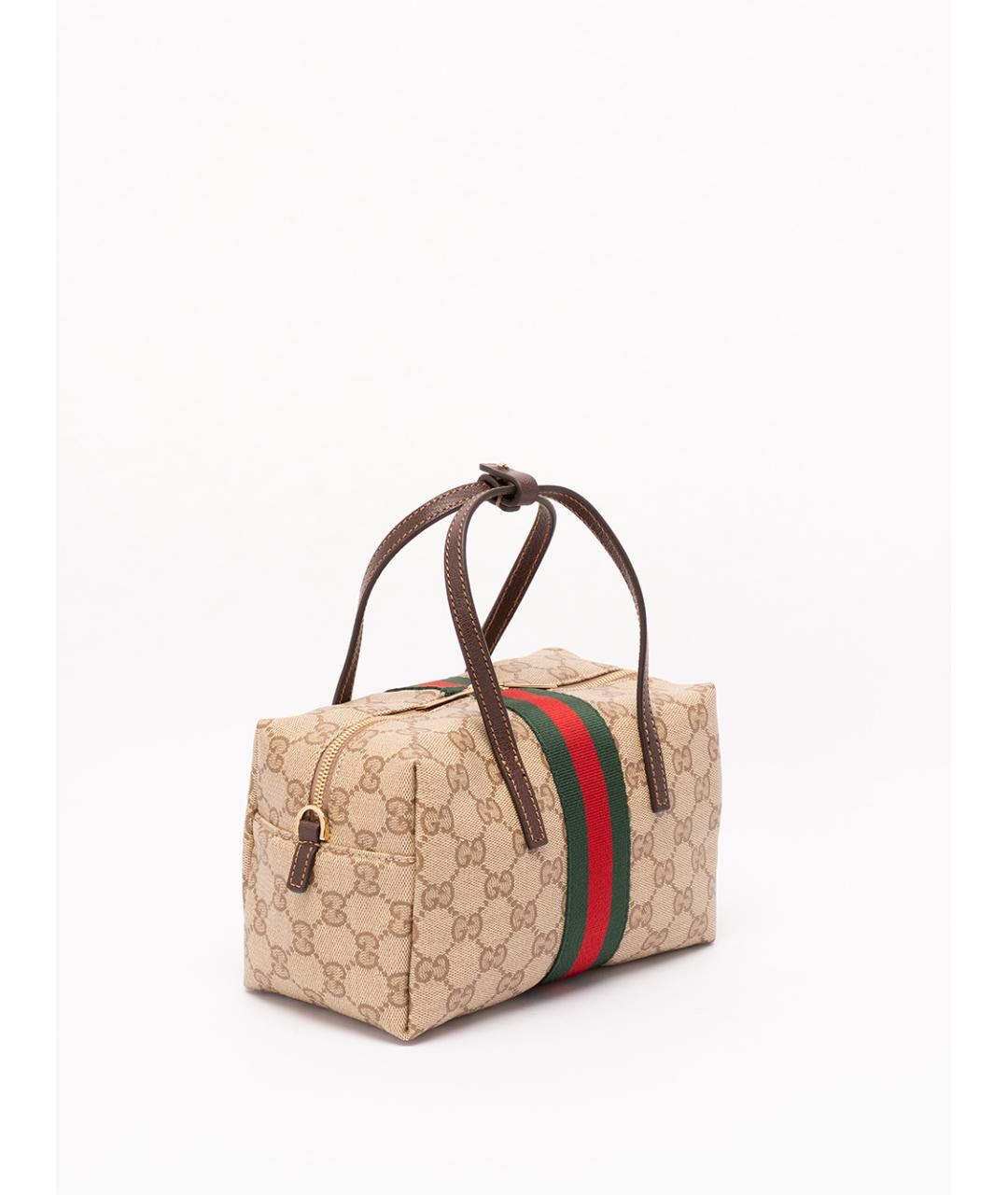 GUCCI Бежевая кожаная сумка тоут, фото 3