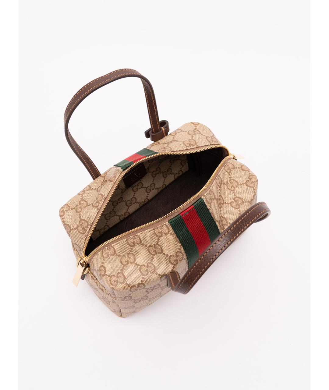 GUCCI Бежевая кожаная сумка тоут, фото 6