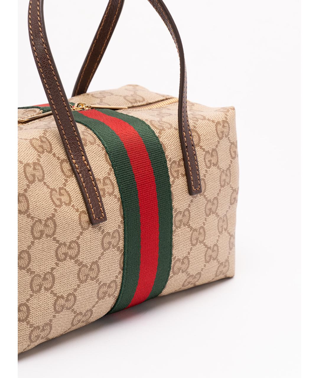 GUCCI Бежевая кожаная сумка тоут, фото 5