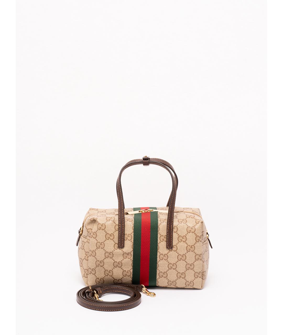 GUCCI Бежевая кожаная сумка тоут, фото 2