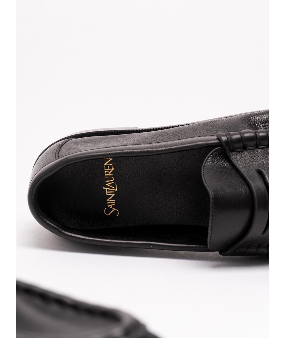 SAINT LAURENT Черные кожаные лоферы, фото 6
