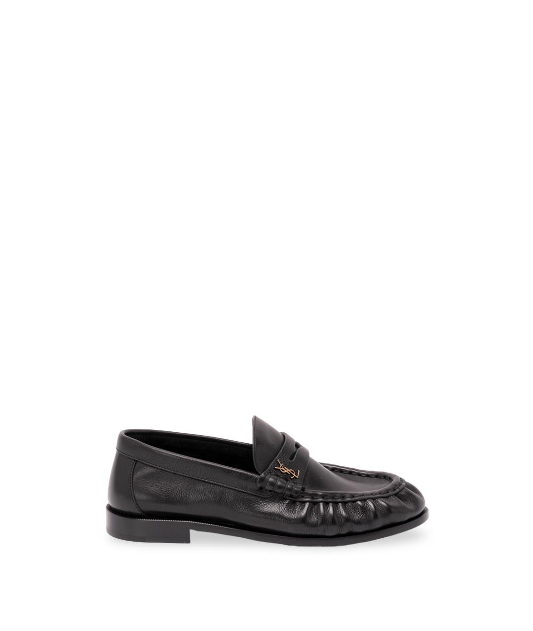 SAINT LAURENT Черные кожаные лоферы, фото 1