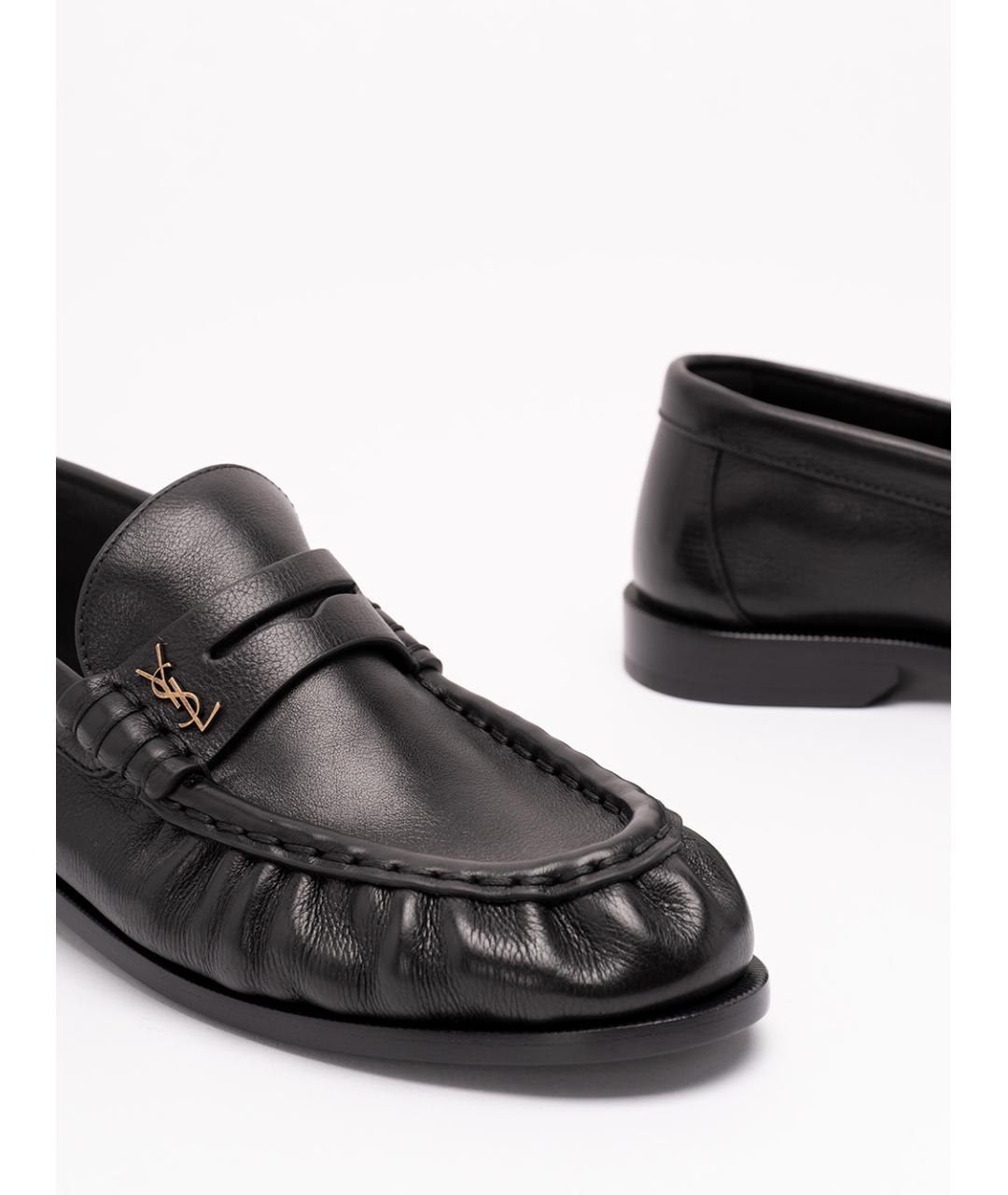 SAINT LAURENT Черные кожаные лоферы, фото 5