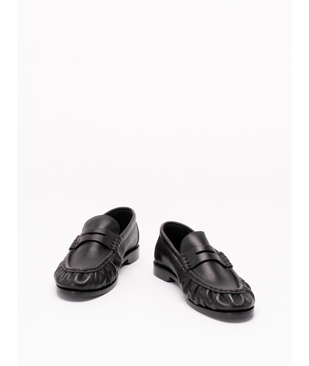 SAINT LAURENT Черные кожаные лоферы, фото 2