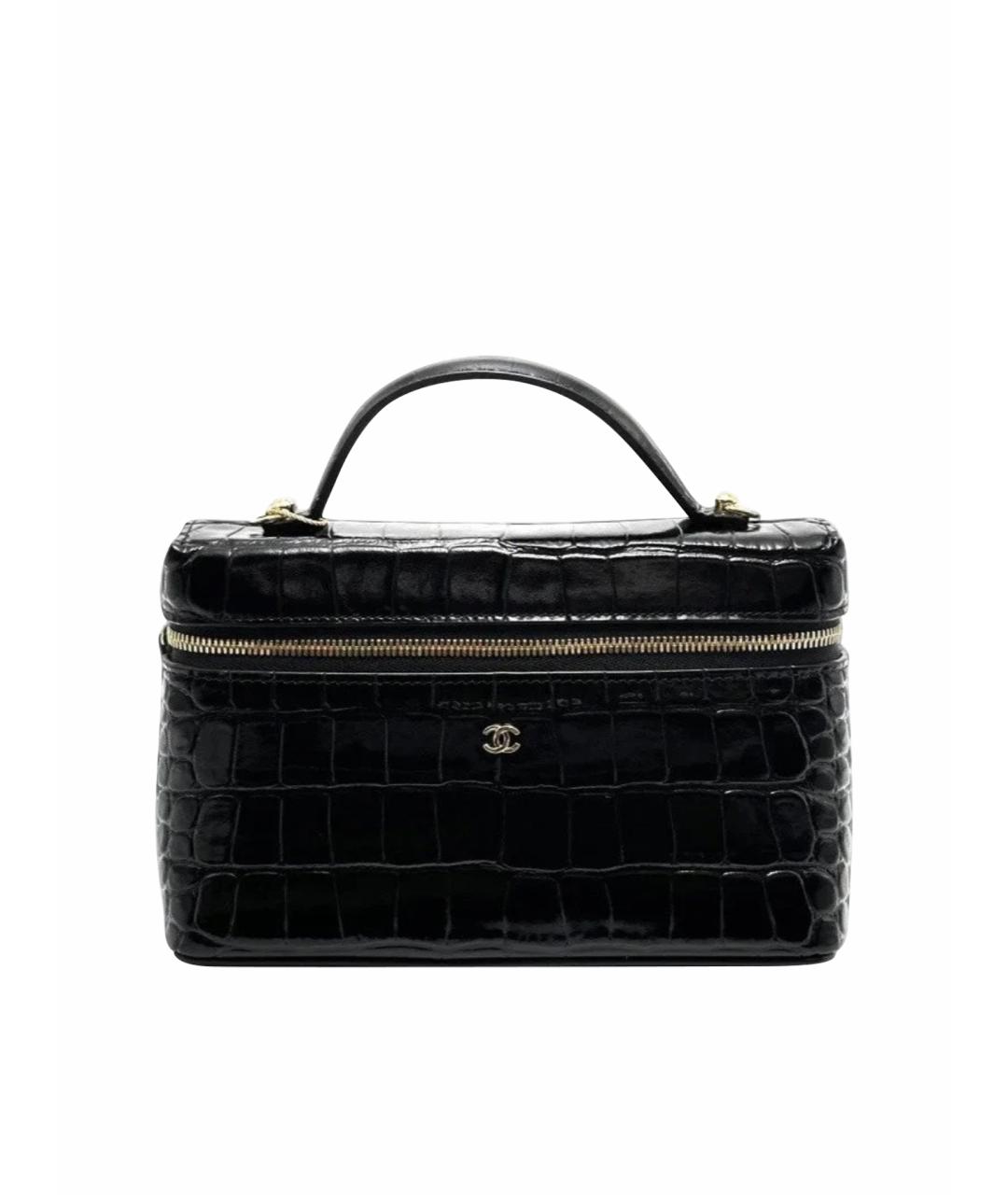 CHANEL Черная сумка через плечо из лакированной кожи, фото 1