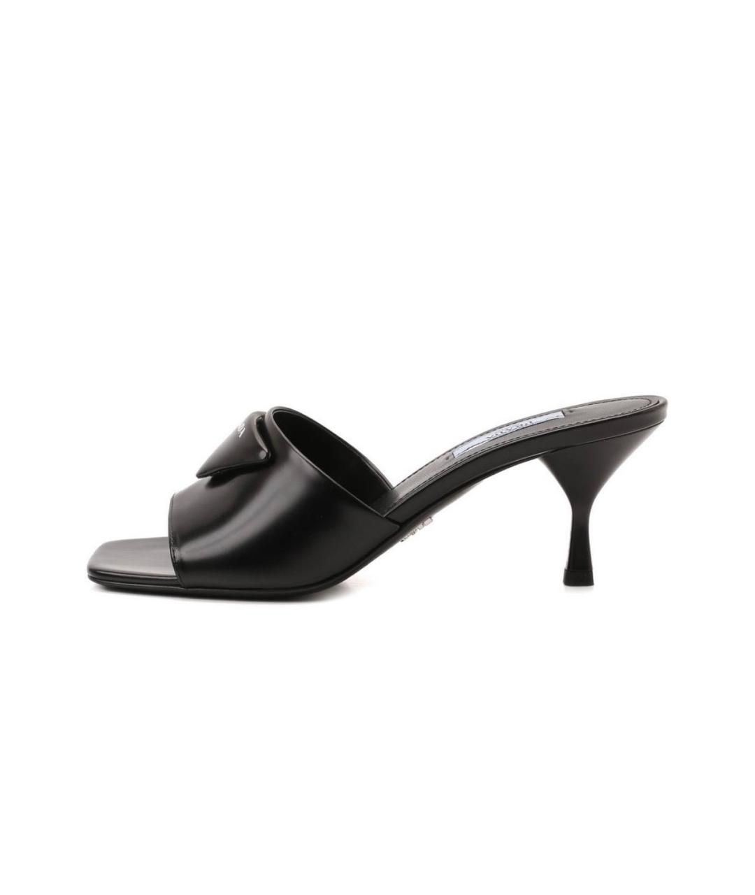 PRADA Черные кожаные мюли, фото 9