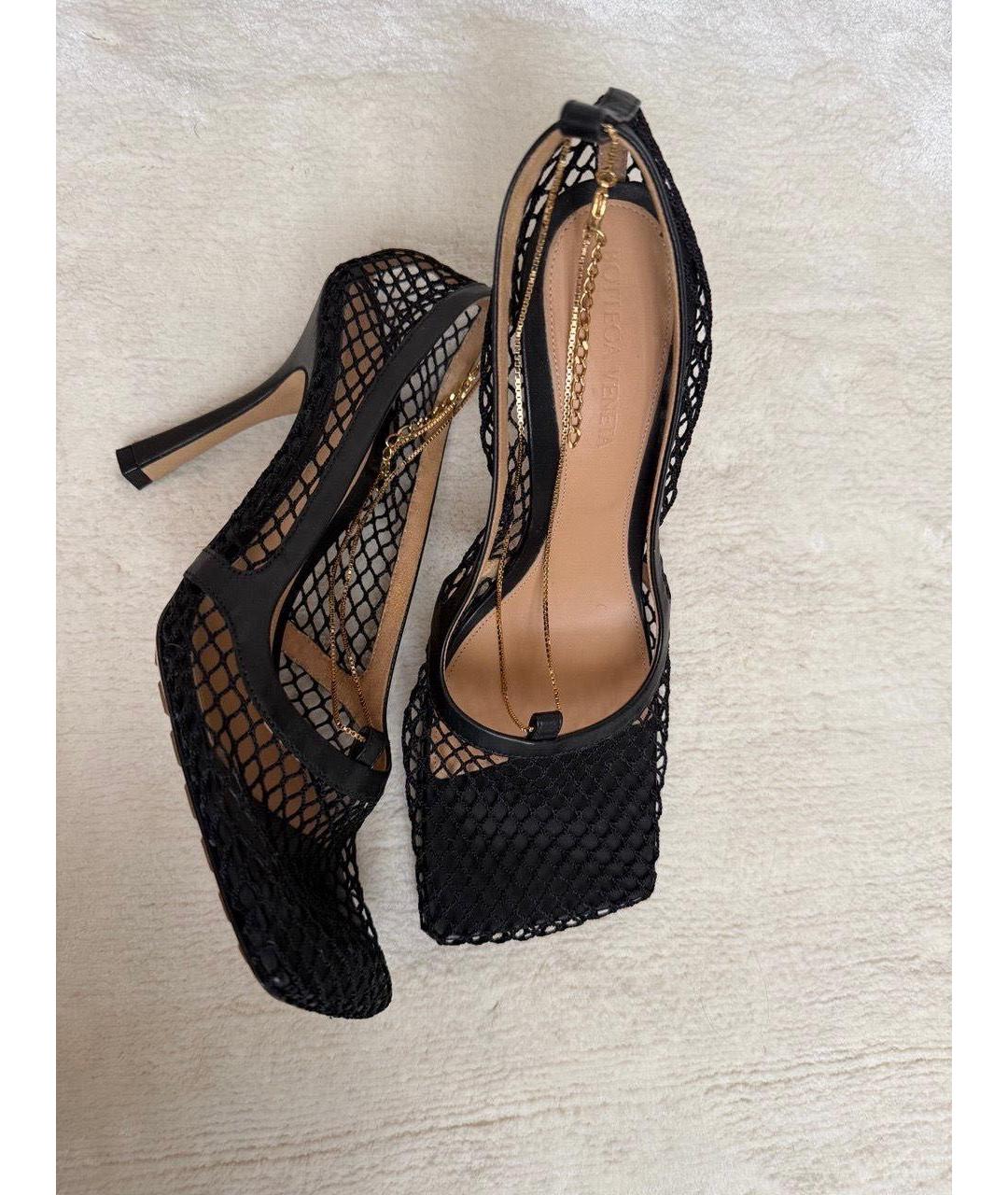 BOTTEGA VENETA Черные текстильные босоножки, фото 7