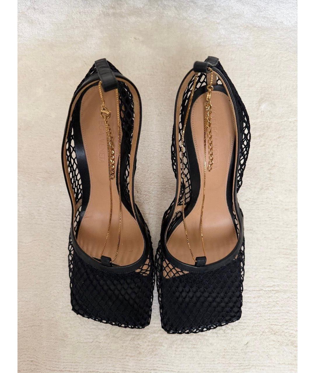 BOTTEGA VENETA Черные текстильные босоножки, фото 2