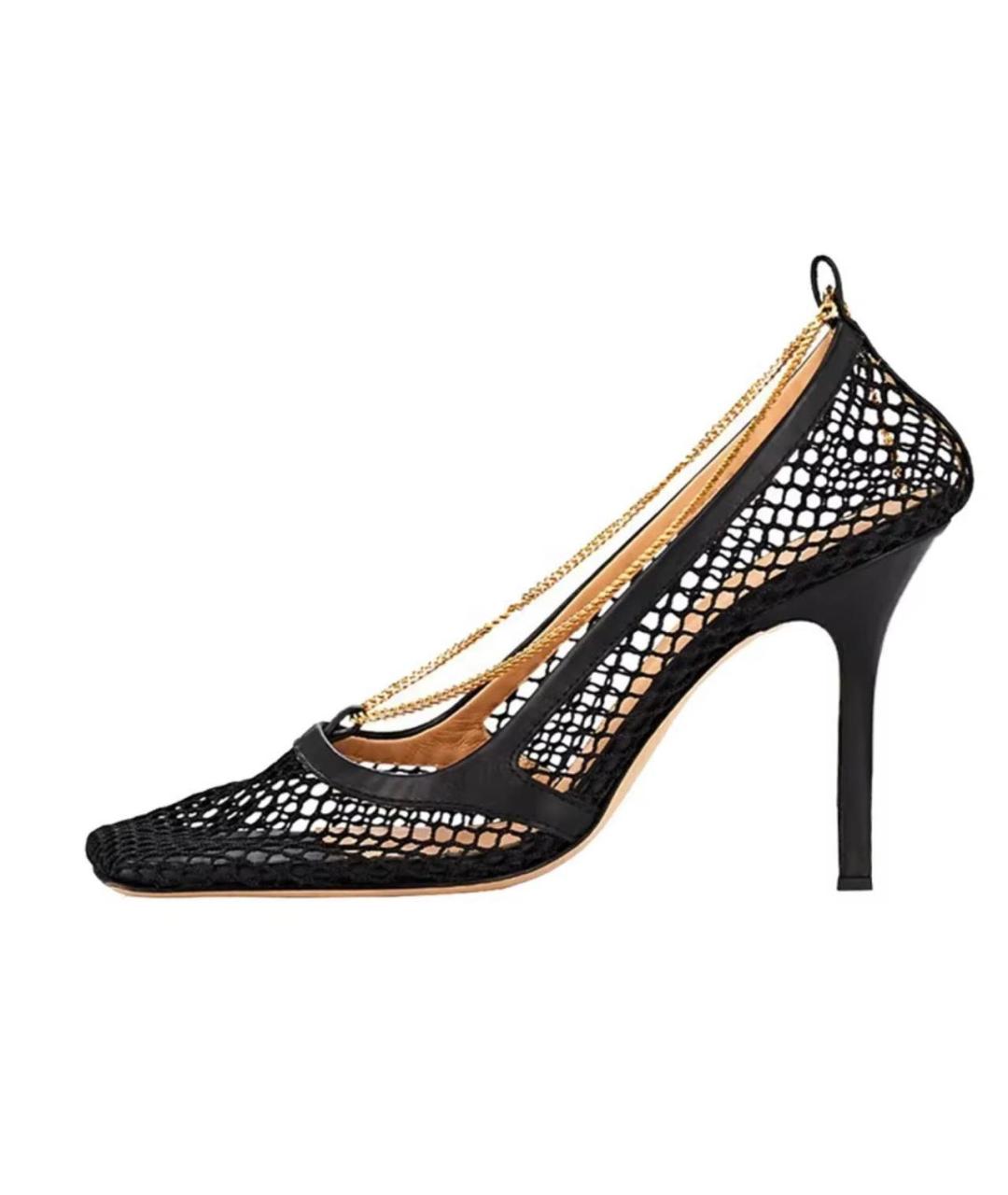 BOTTEGA VENETA Черные текстильные босоножки, фото 9