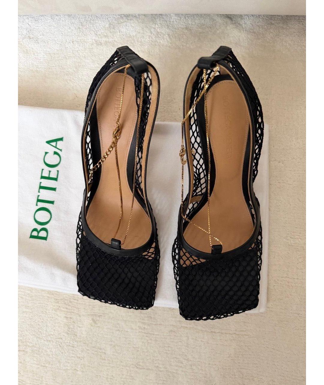 BOTTEGA VENETA Черные текстильные босоножки, фото 3