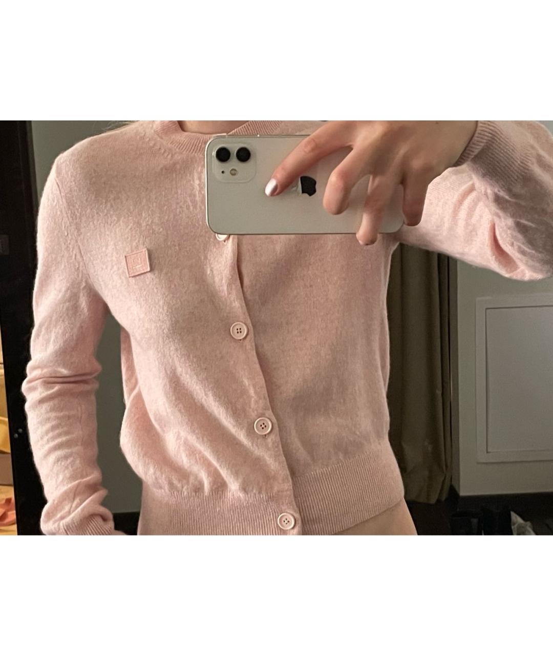 ACNE STUDIOS Розовый шерстяной кардиган, фото 5