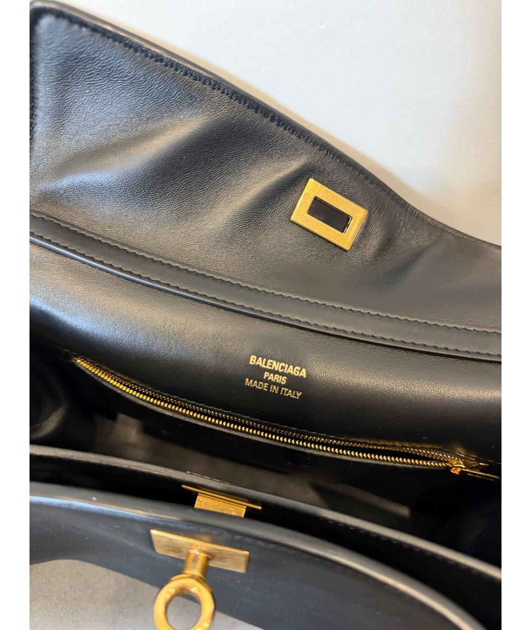 BALENCIAGA Черная кожаная сумка с короткими ручками, фото 7