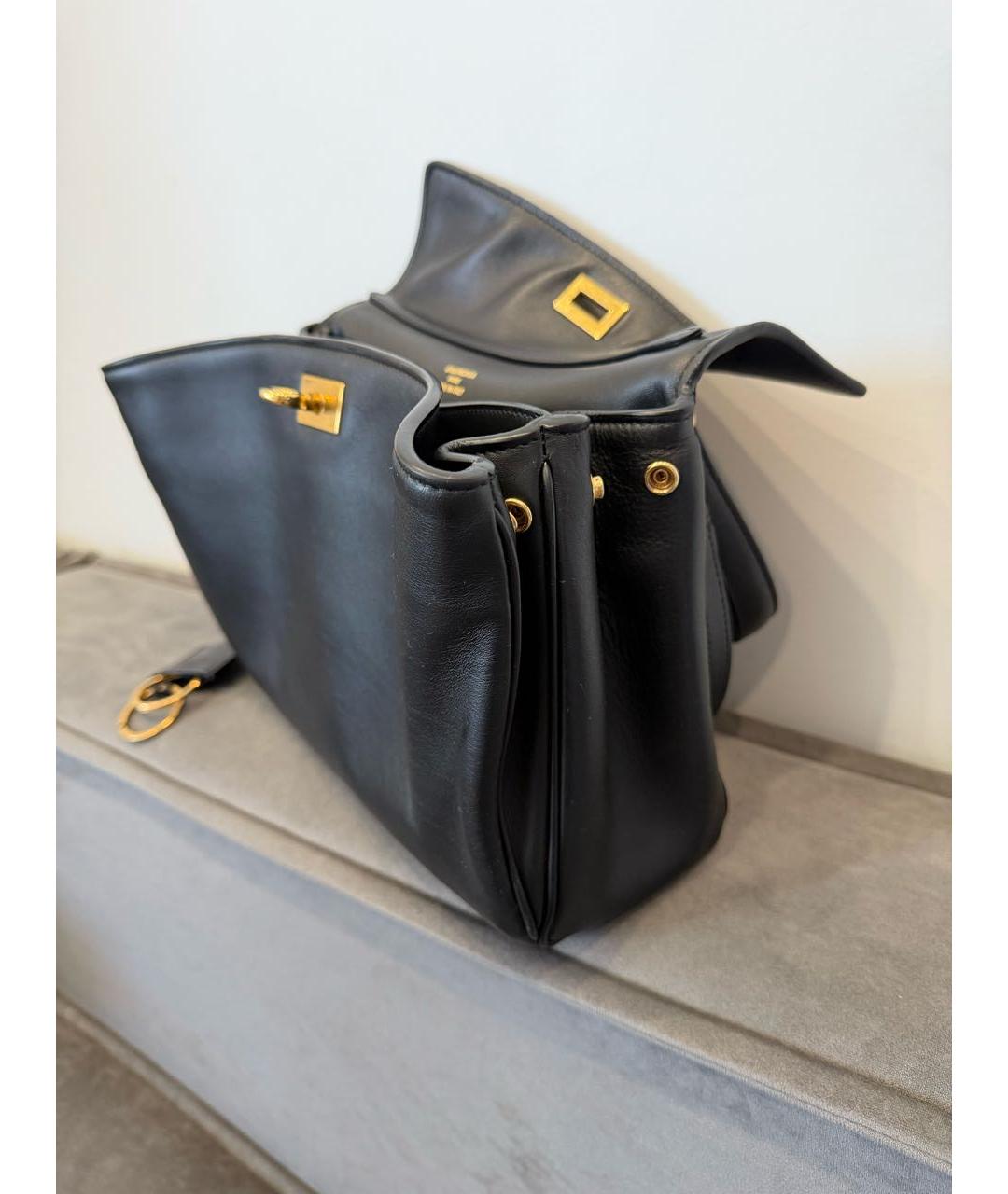 BALENCIAGA Черная кожаная сумка с короткими ручками, фото 8