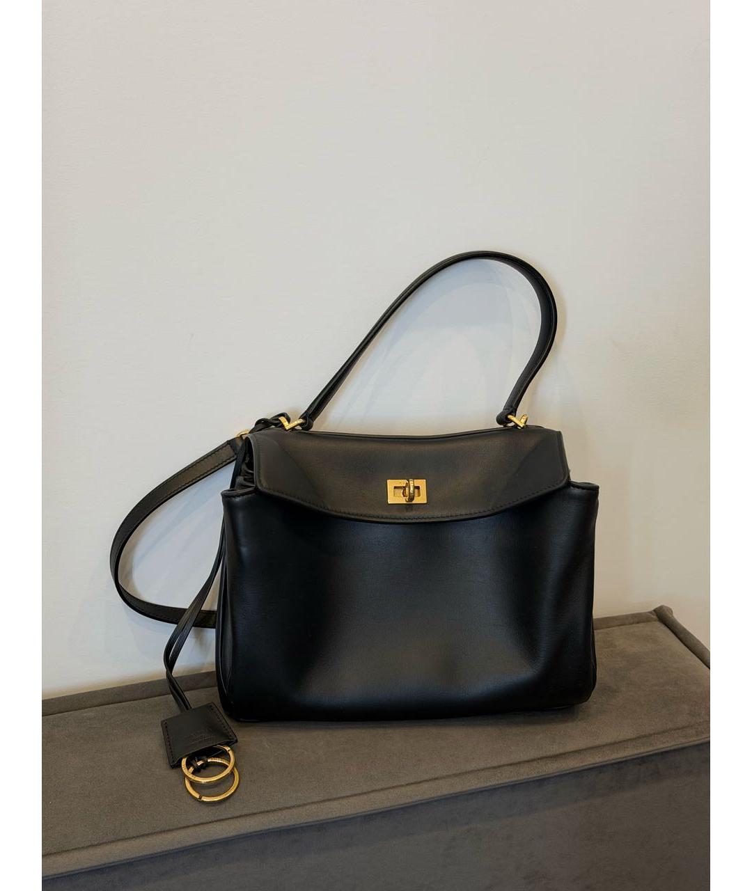 BALENCIAGA Черная кожаная сумка с короткими ручками, фото 9