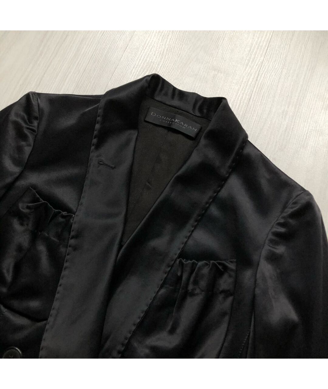 DONNA KARAN Черный хлопковый жакет/пиджак, фото 2