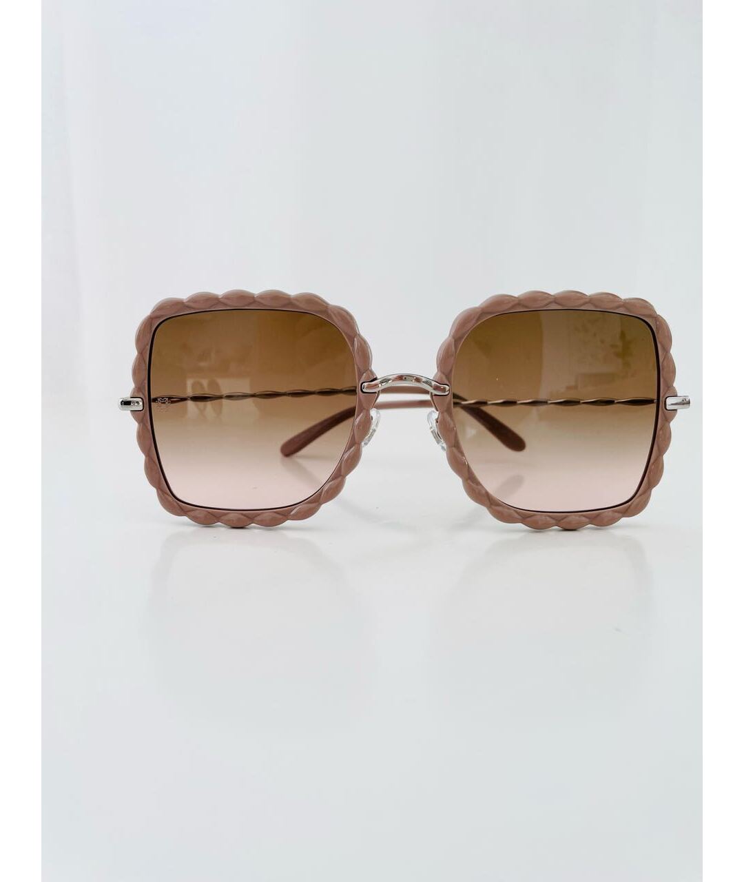 ELIE SAAB Бежевые пластиковые солнцезащитные очки, фото 4