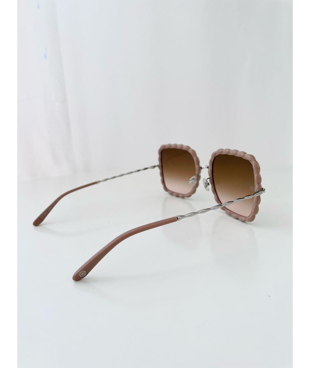 ELIE SAAB Бежевые пластиковые солнцезащитные очки, фото 6