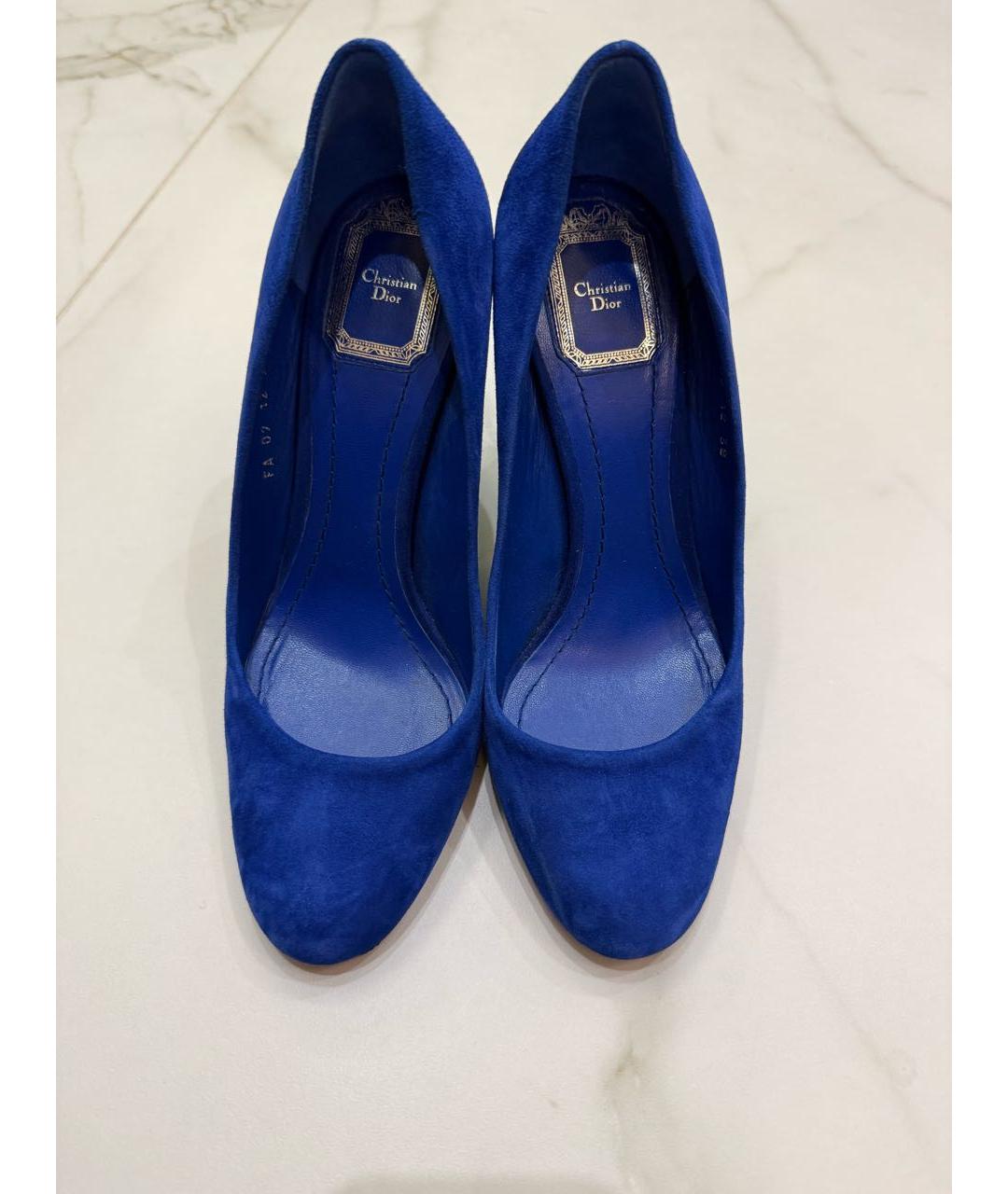 CHRISTIAN DIOR Синие замшевые туфли, фото 2