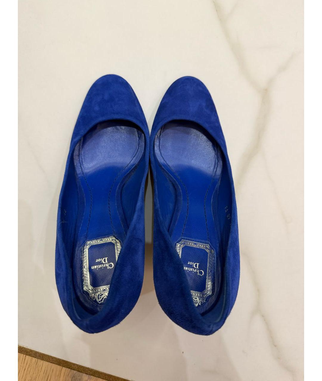CHRISTIAN DIOR Синие замшевые туфли, фото 3