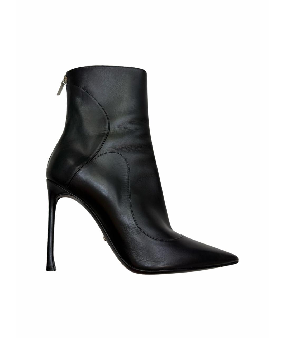 CHRISTIAN DIOR Черные кожаные полусапоги, фото 1