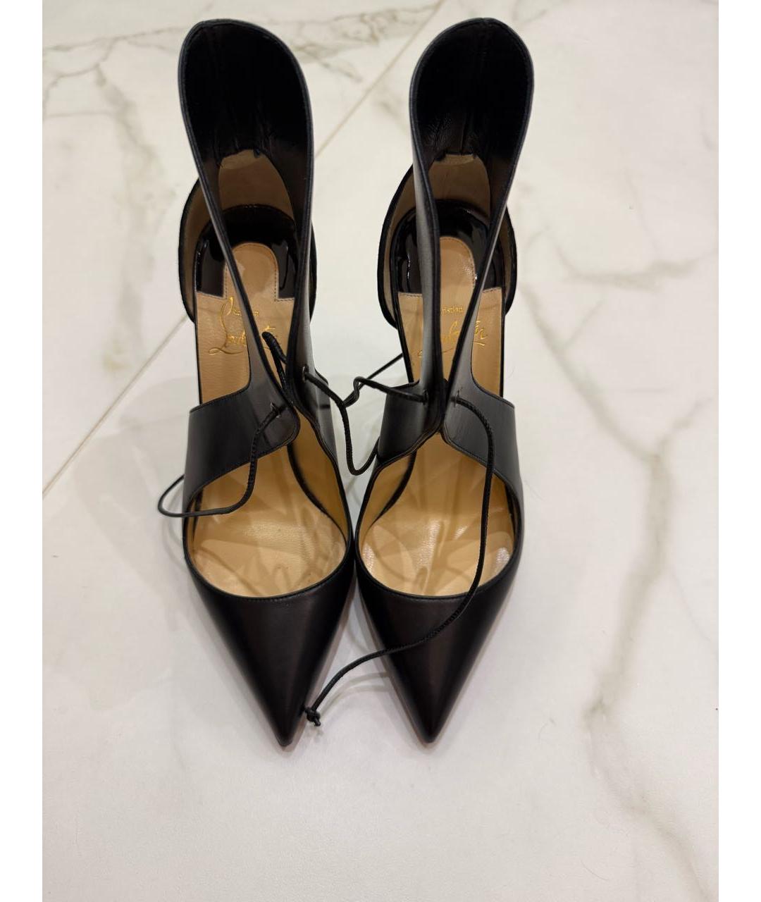 CHRISTIAN LOUBOUTIN Черные кожаные туфли, фото 2