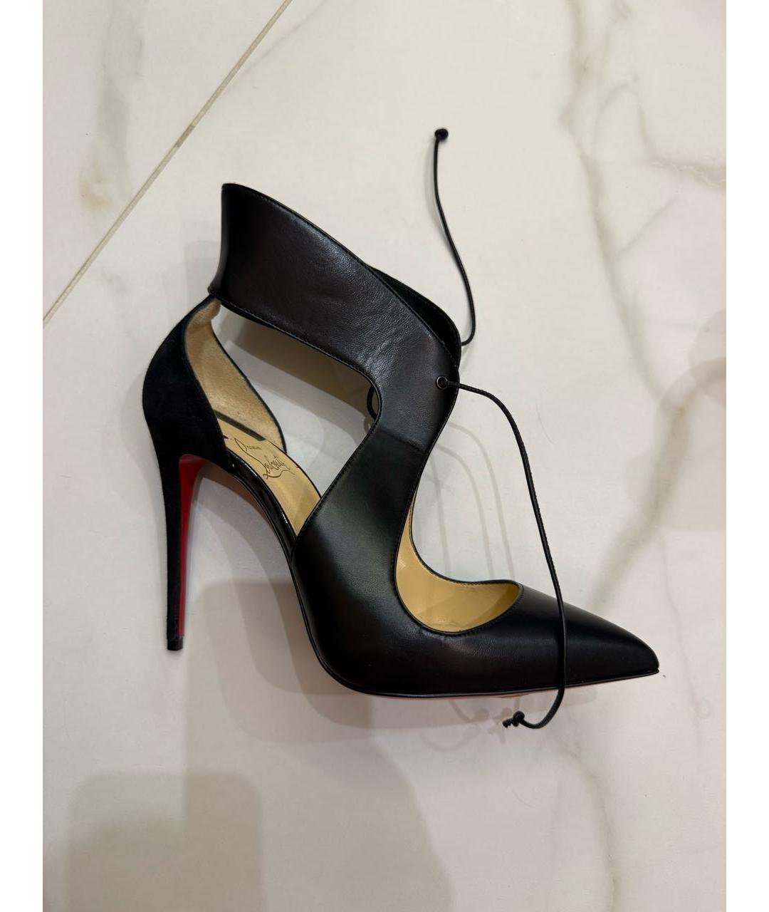 CHRISTIAN LOUBOUTIN Черные кожаные туфли, фото 5