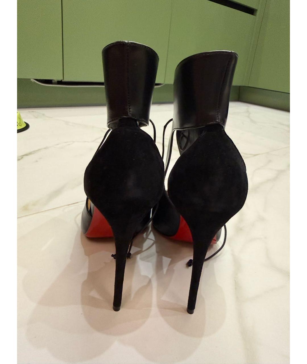 CHRISTIAN LOUBOUTIN Черные кожаные туфли, фото 4