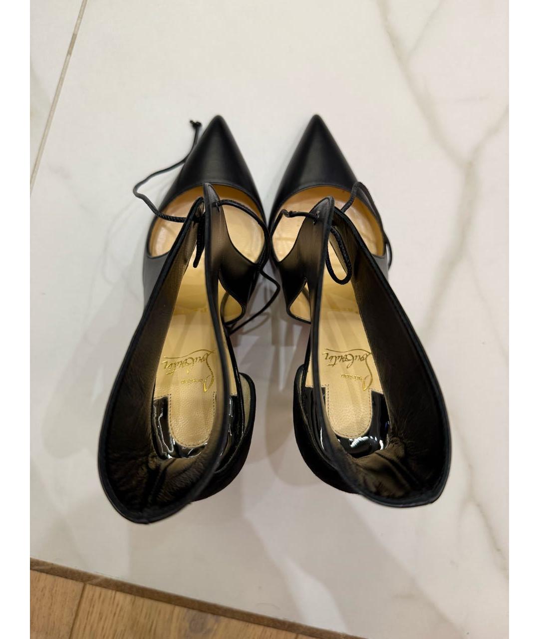 CHRISTIAN LOUBOUTIN Черные кожаные туфли, фото 3