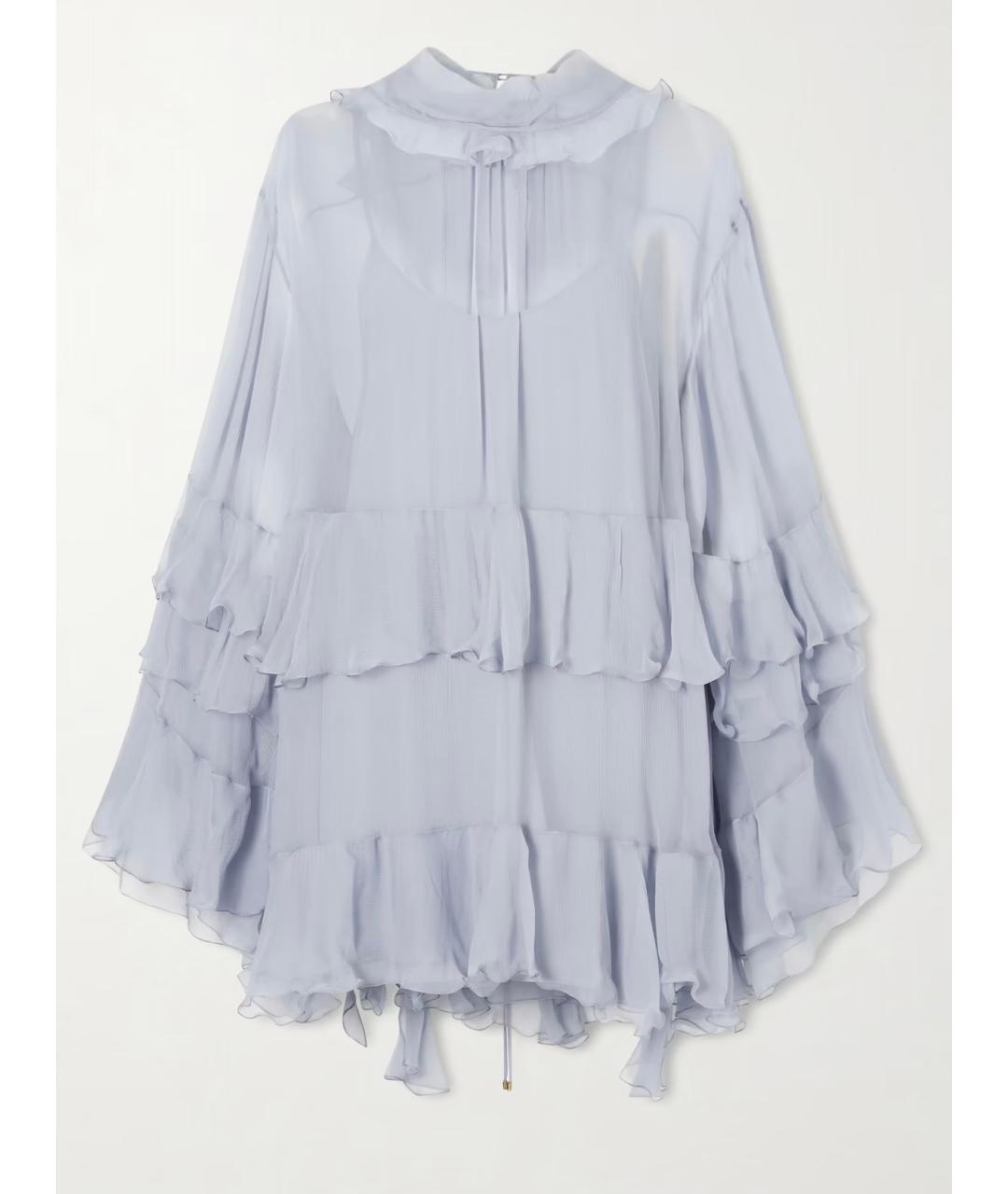 CHLOE Голубое коктейльное платье, фото 4
