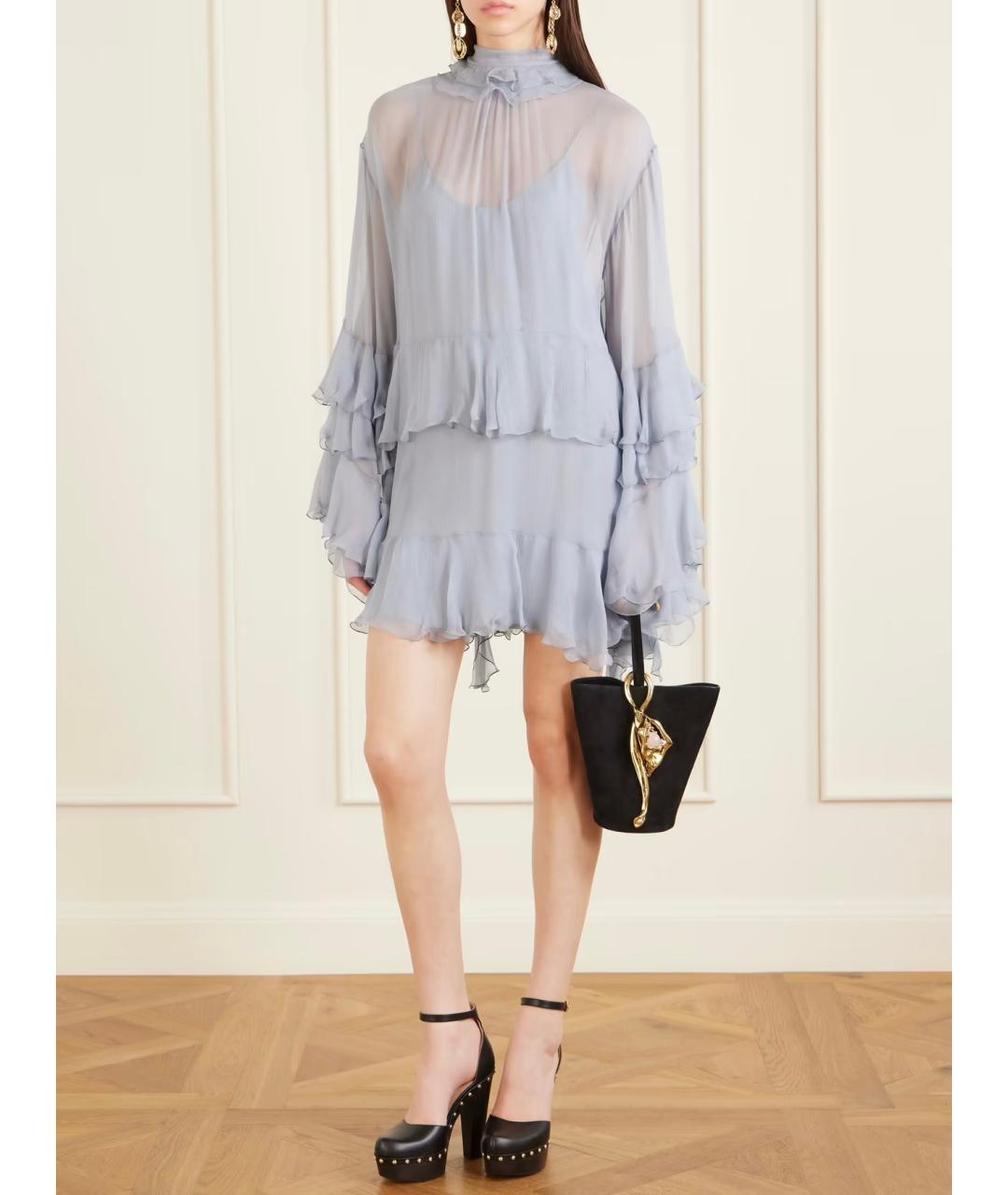 CHLOE Голубое коктейльное платье, фото 2