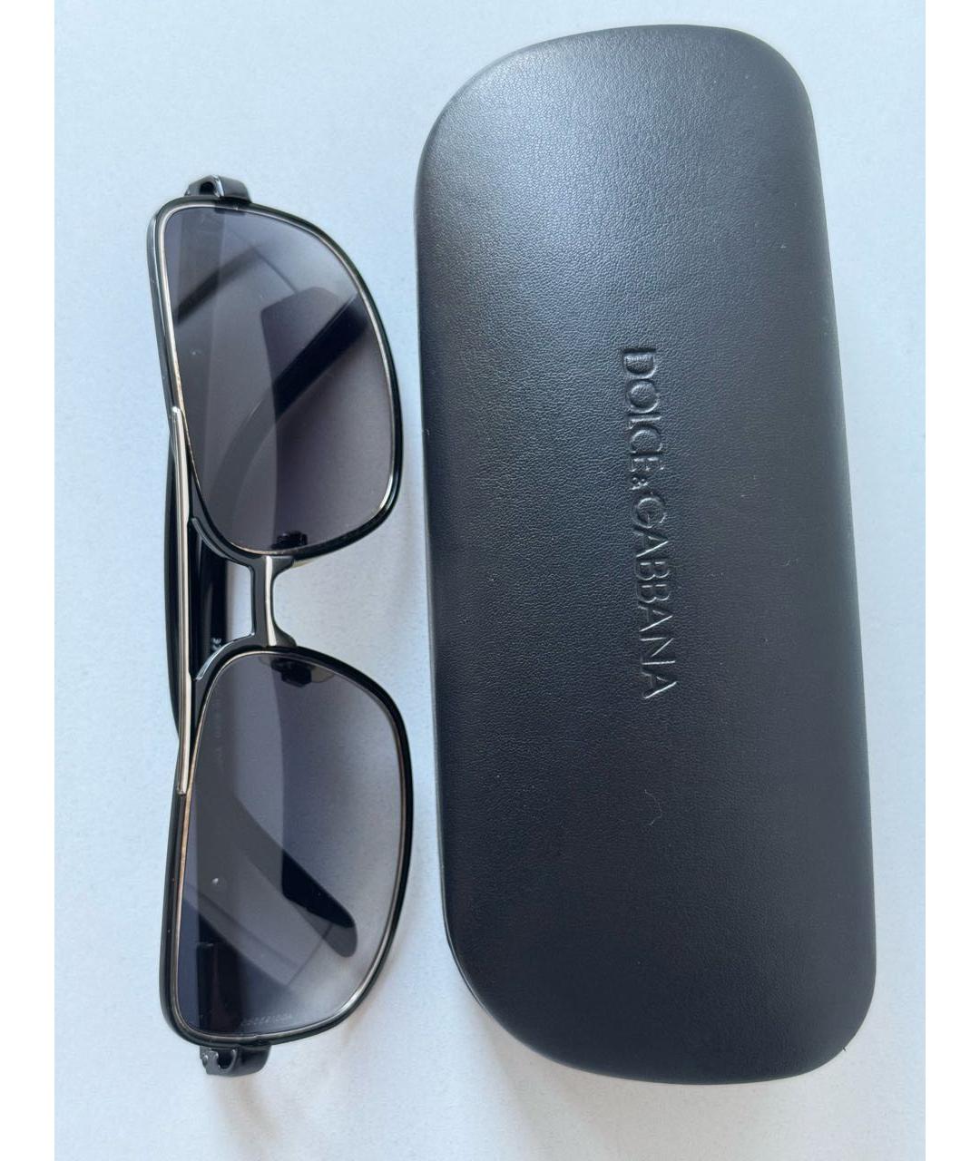 DOLCE&GABBANA Черные металлические солнцезащитные очки, фото 4