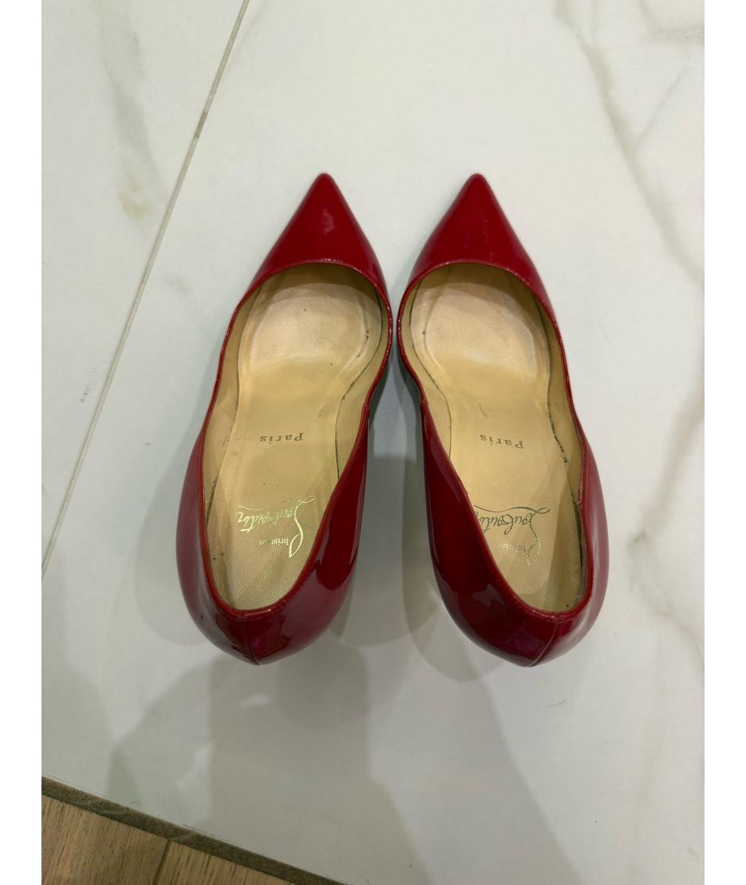 CHRISTIAN LOUBOUTIN Красные туфли из лакированной кожи, фото 3
