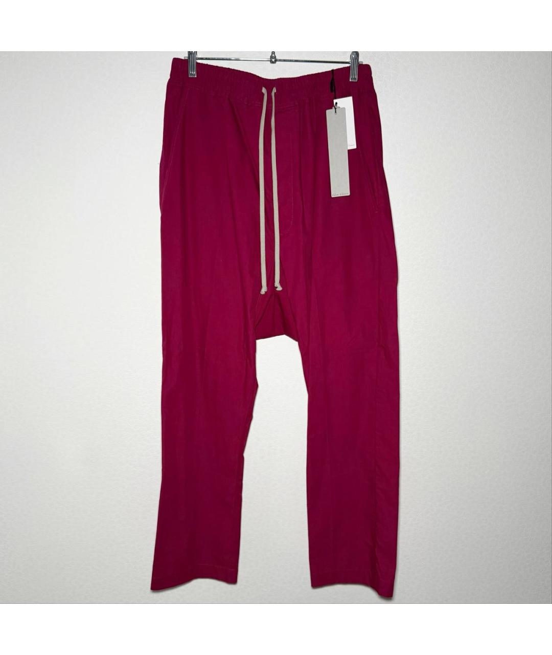RICK OWENS DRKSHDW Бордовые хлопковые повседневные брюки, фото 10