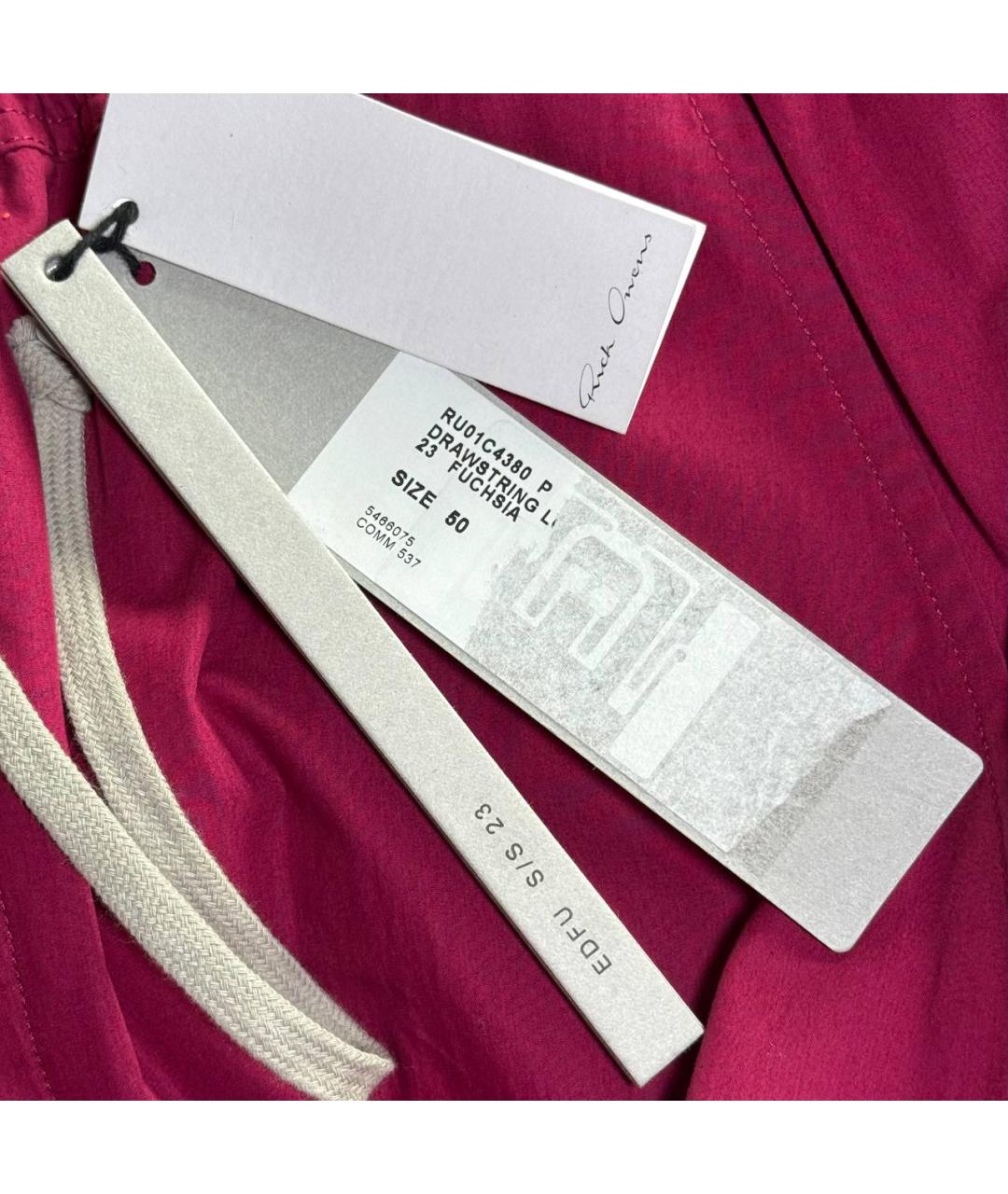 RICK OWENS DRKSHDW Бордовые хлопковые повседневные брюки, фото 6