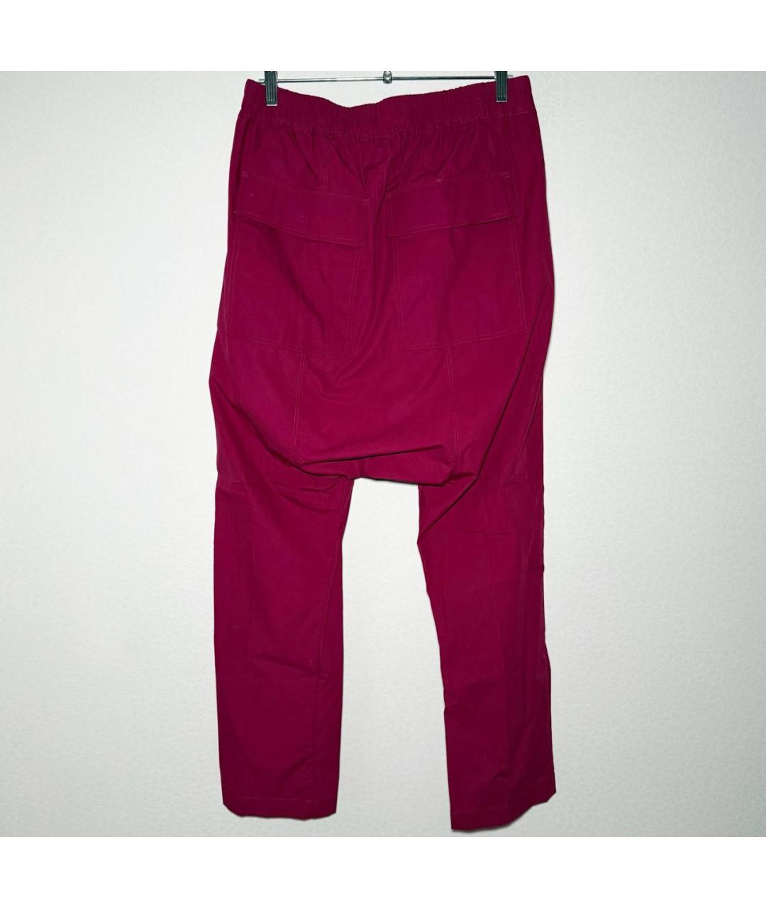 RICK OWENS DRKSHDW Бордовые хлопковые повседневные брюки, фото 3