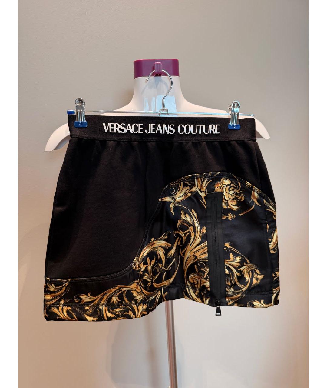 VERSACE JEANS COUTURE Черный хлопко-эластановый костюм с юбками, фото 2
