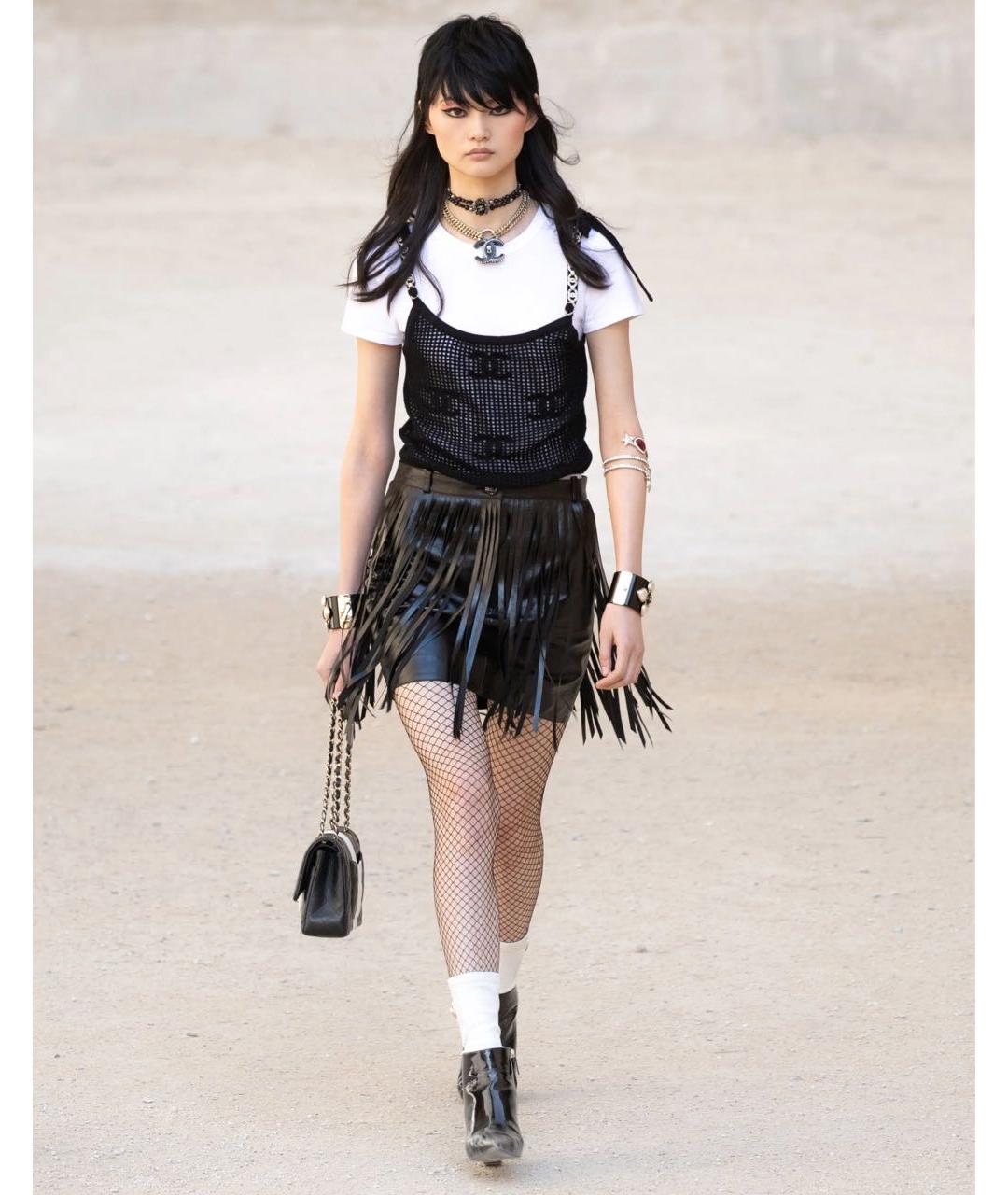 CHANEL Черная хлопковая футболка, фото 6