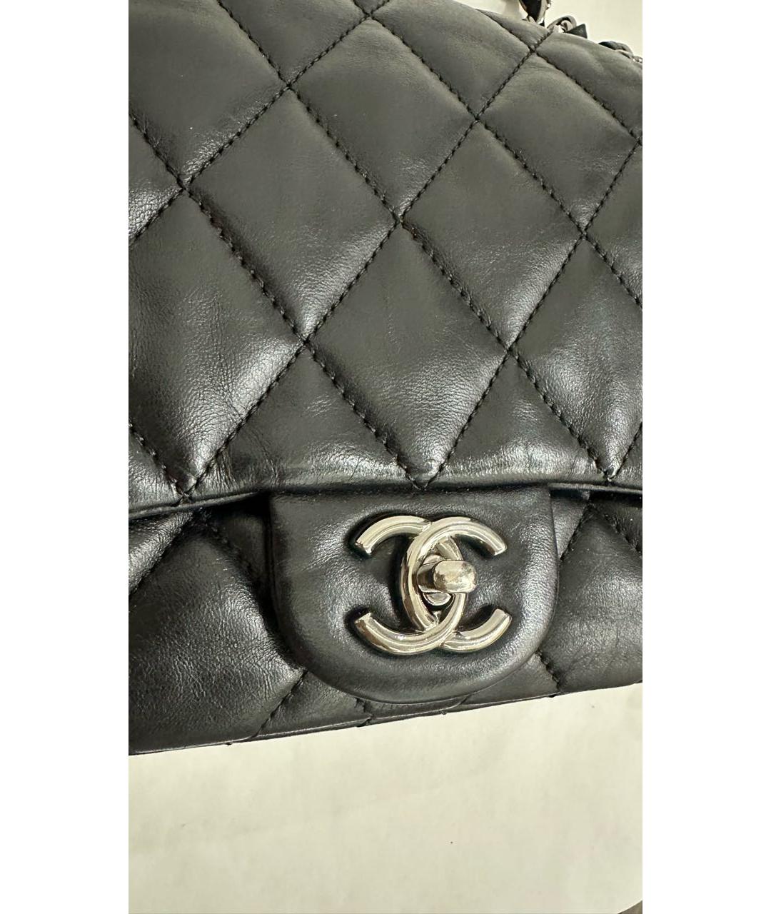 CHANEL Черная кожаная сумка через плечо, фото 6